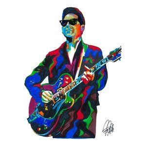 Roy Orbison Singer Guitar Rockabilly Music Poster Print Wall Art 18x24